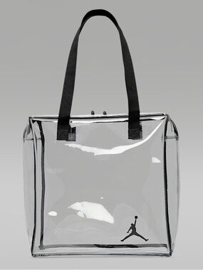Jordan Clear Stadium Tote Bag with zipper closure